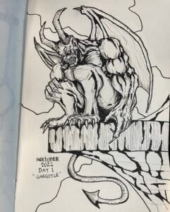 inktober 2022 - day 1 - Gargoyle
