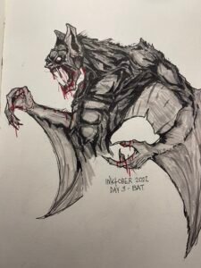 Inktober 2022 - Day 3 - Bat