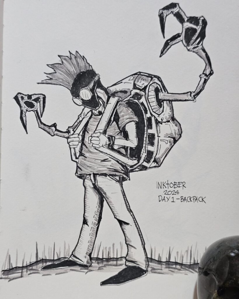 inktober-2024-day1-backpack-poeticdustbin