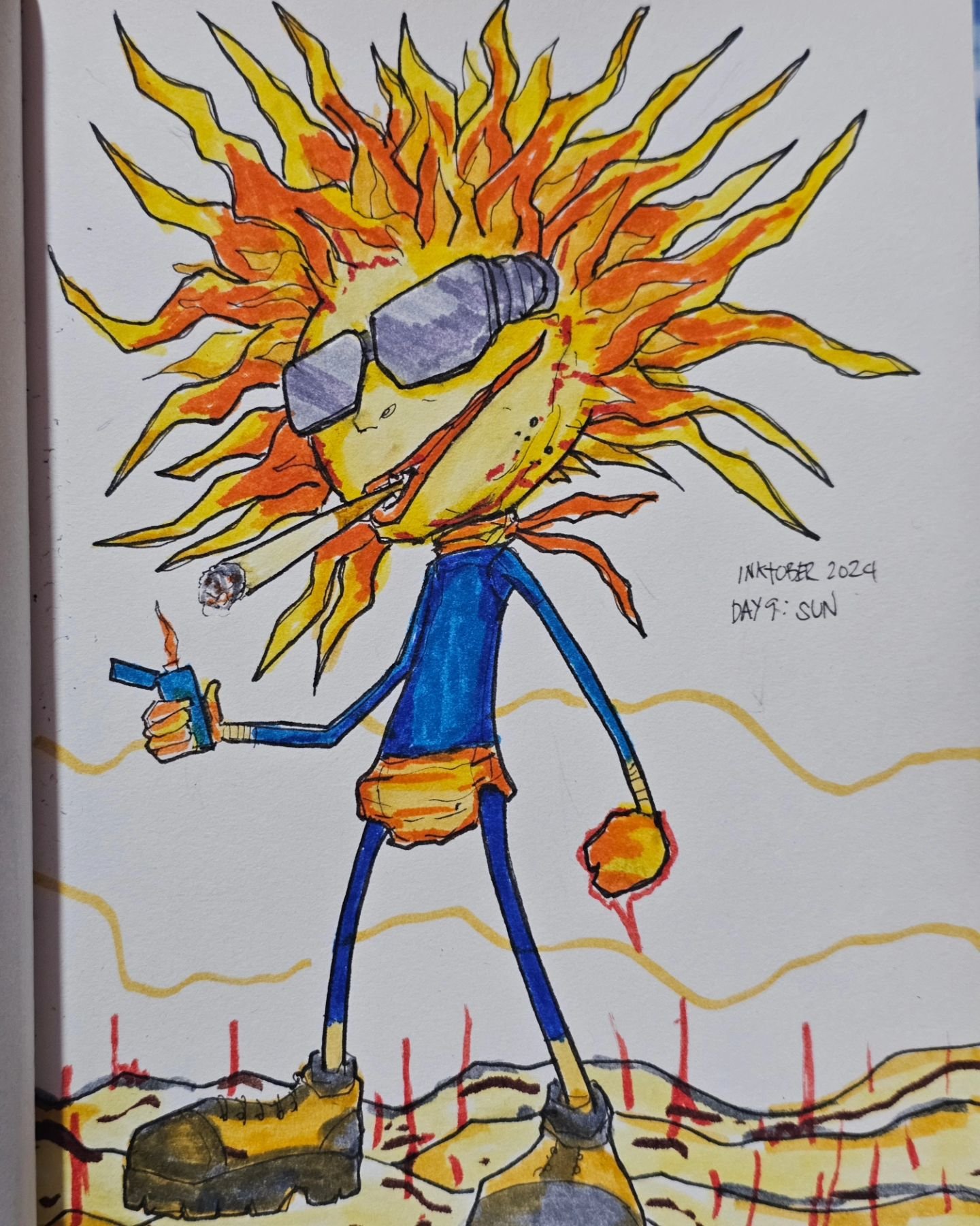 inktober-2024-day9-sun