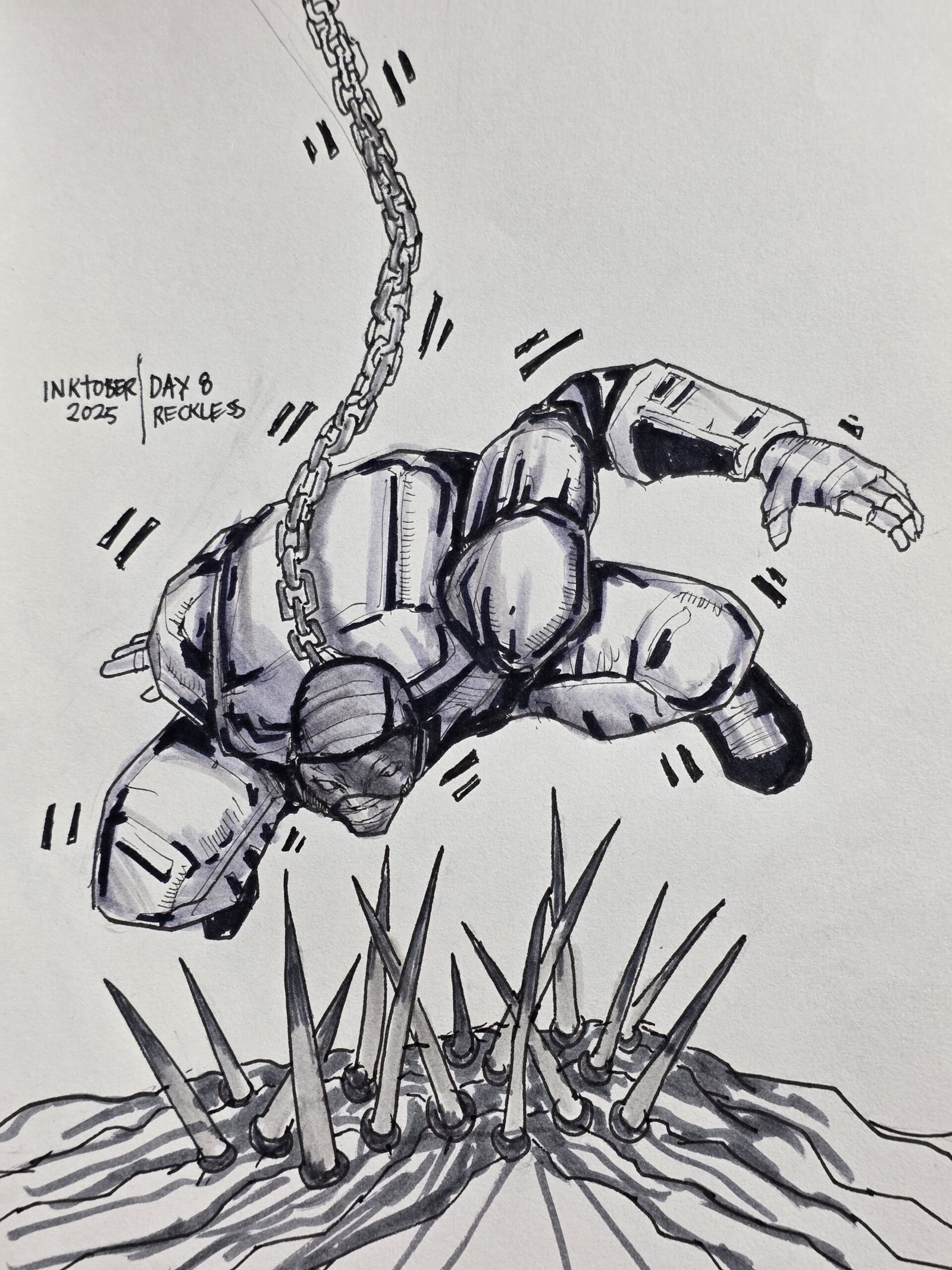 Inktober 2025 - Day 8 - Reckless