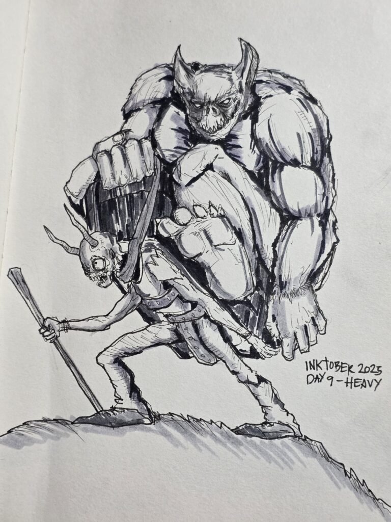 Inktober 2025 - Day 9 - Heavy