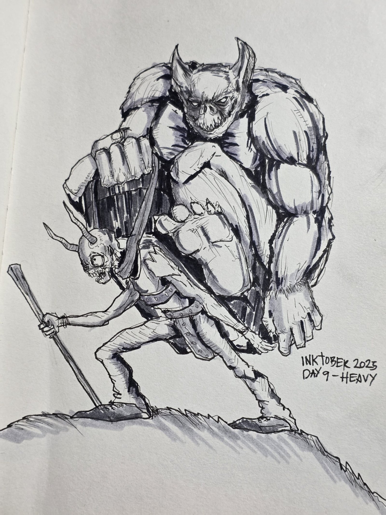 Inktober 2025 - Day 9 - Heavy