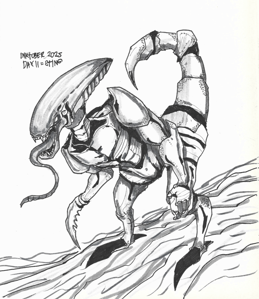 Inktober-2025-Day11-Sting