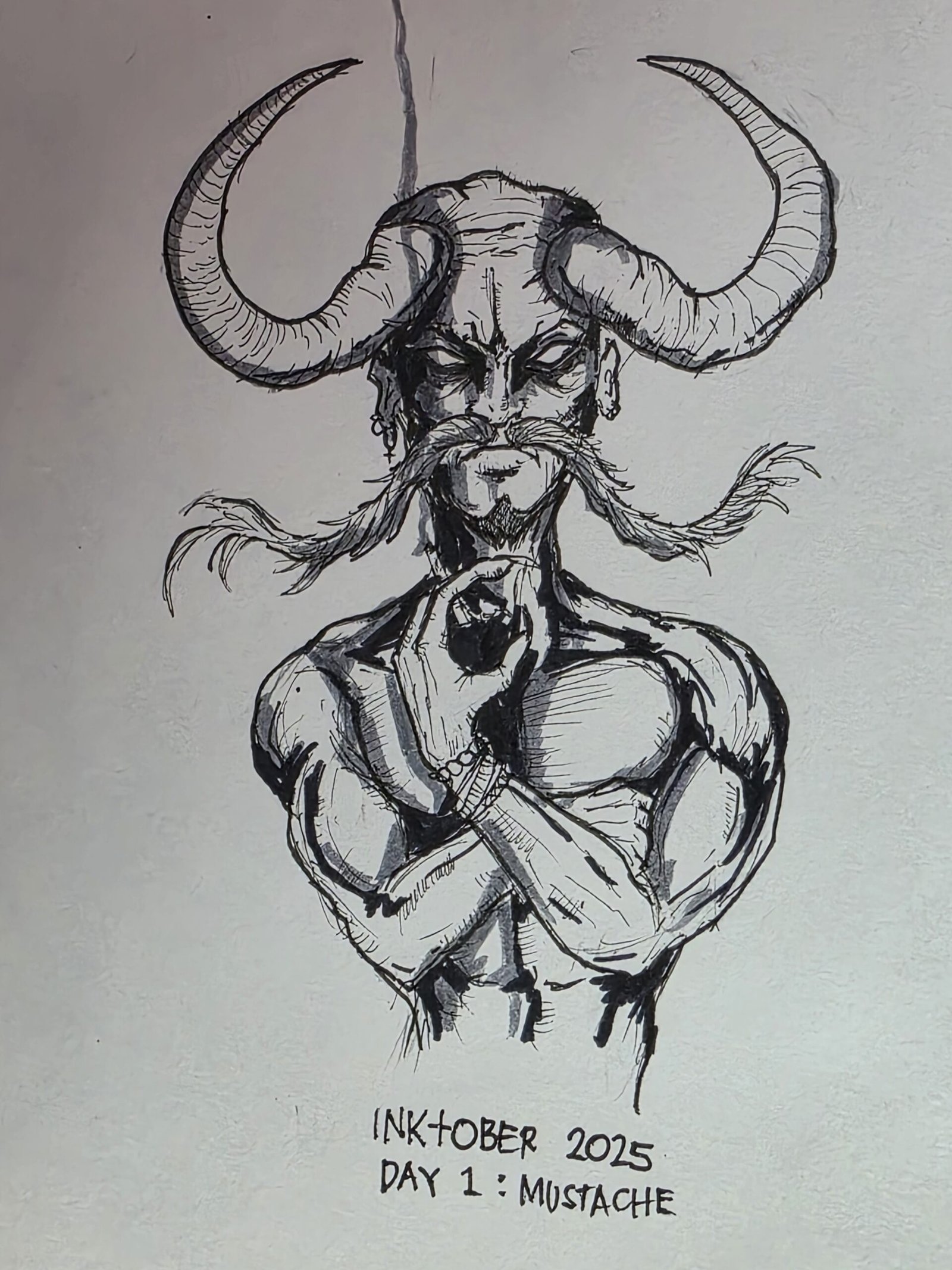 Inktober 2025 - Day 1 - Mustache