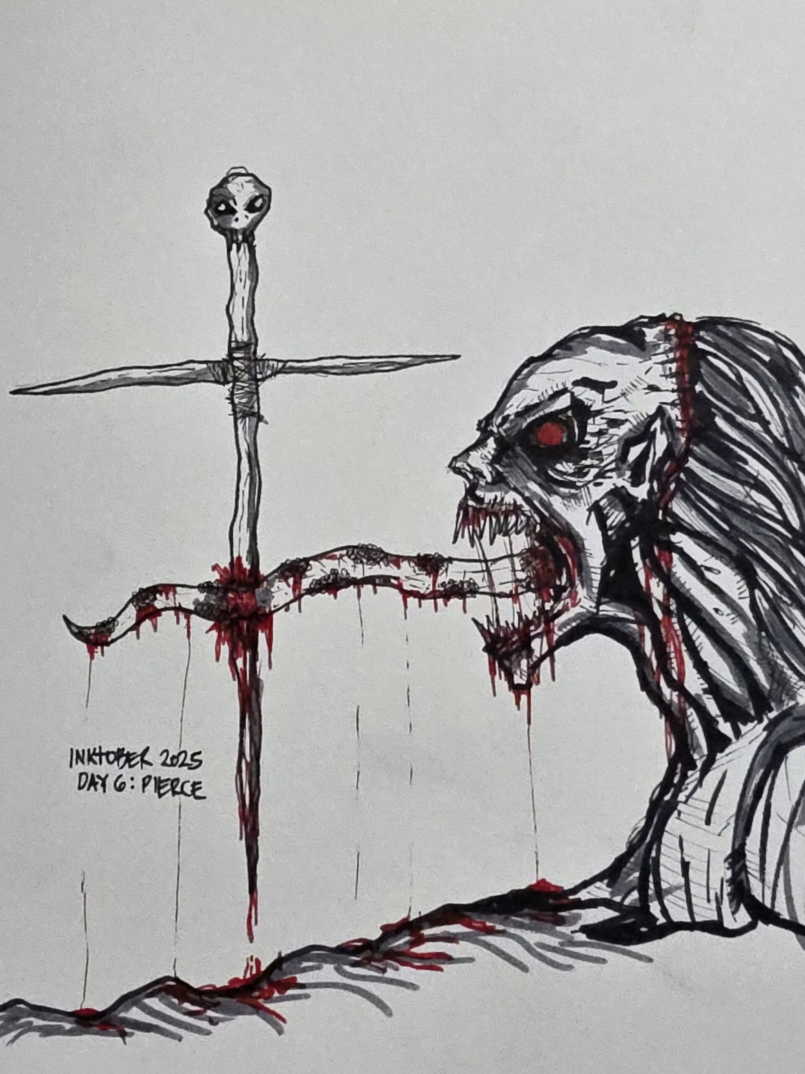 inktober 2025 - DAY 6 - Pierce