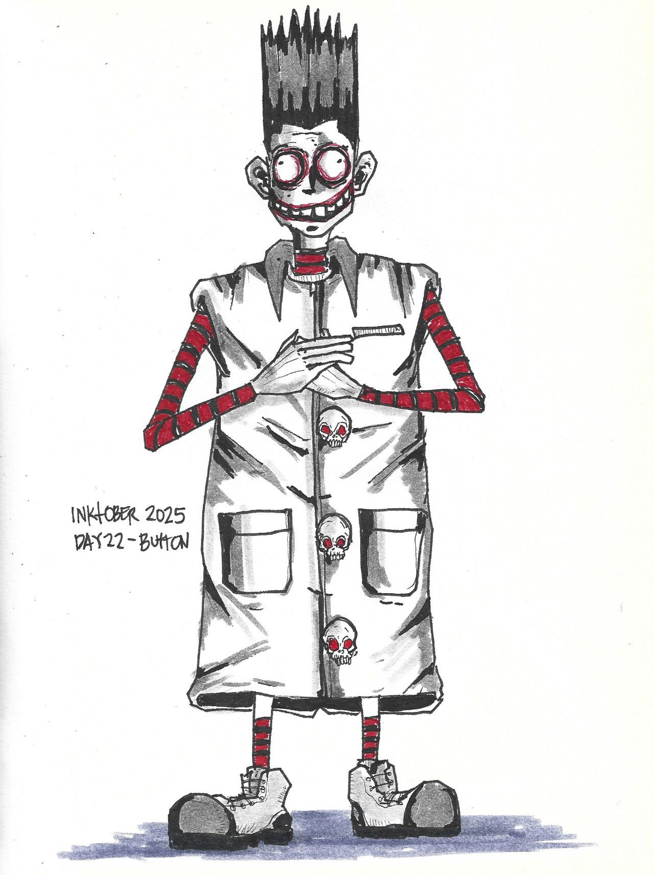 Inktober 2025 - Day 22 - Button